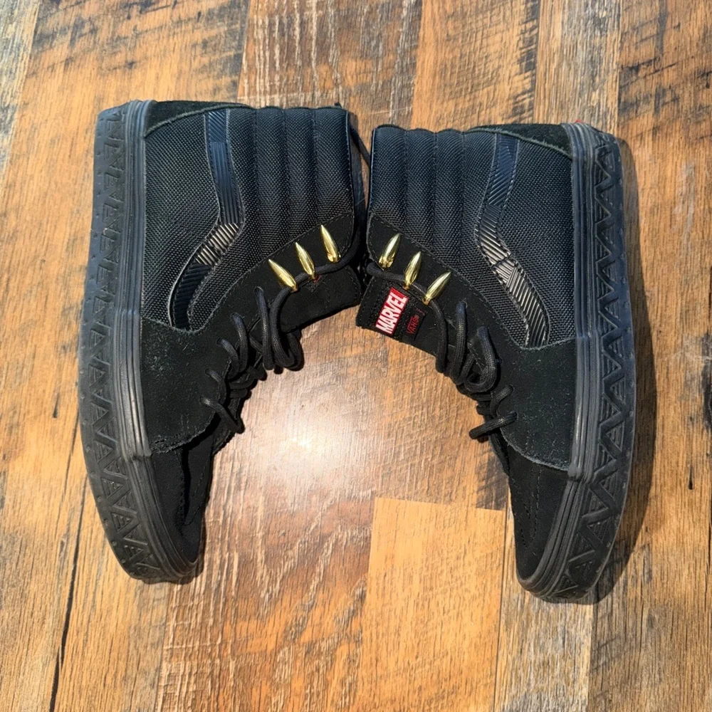 Vans Marvel x SK8-HI Sneakers Black Panther Shoes women’s 8 men’s 6.5 - Picture 8 of 13